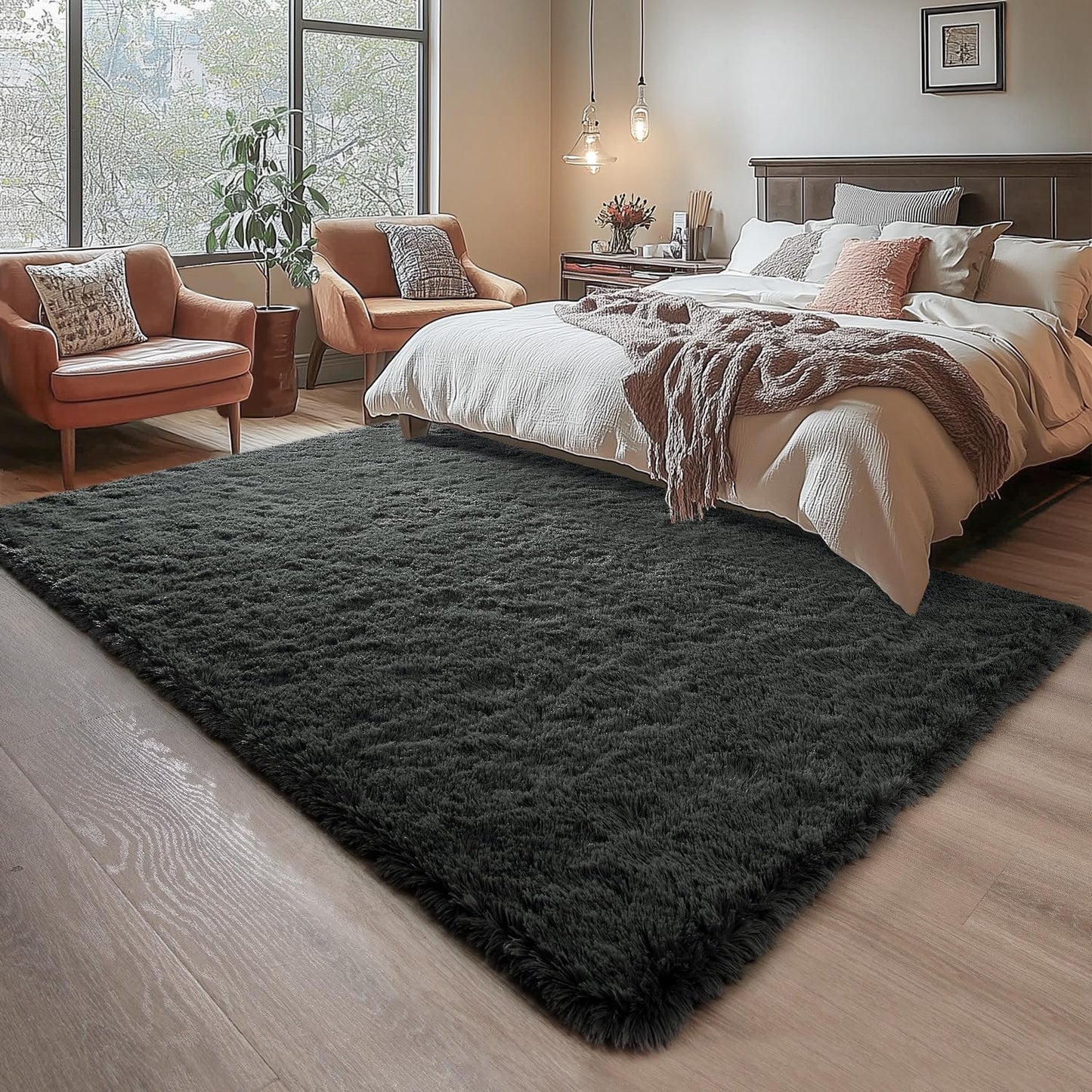Chicrug Soft Runner Rugs for Bedroom Living Room Plush Fluffy Rug 2X6 Feet, Shag Furry Area Rug Carpet Non Shedding for Nursery Children Kids Girls Room Home Decorative, Grey