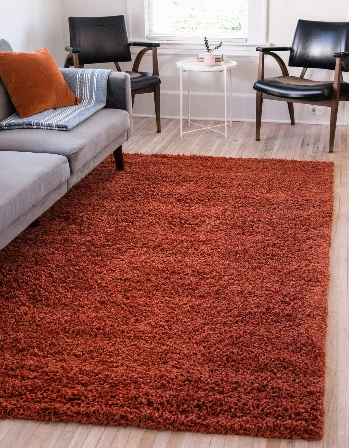 Unique Loom Solid Shag Collection Area Rug (8' X 11' Rectangle Cloud Gray)