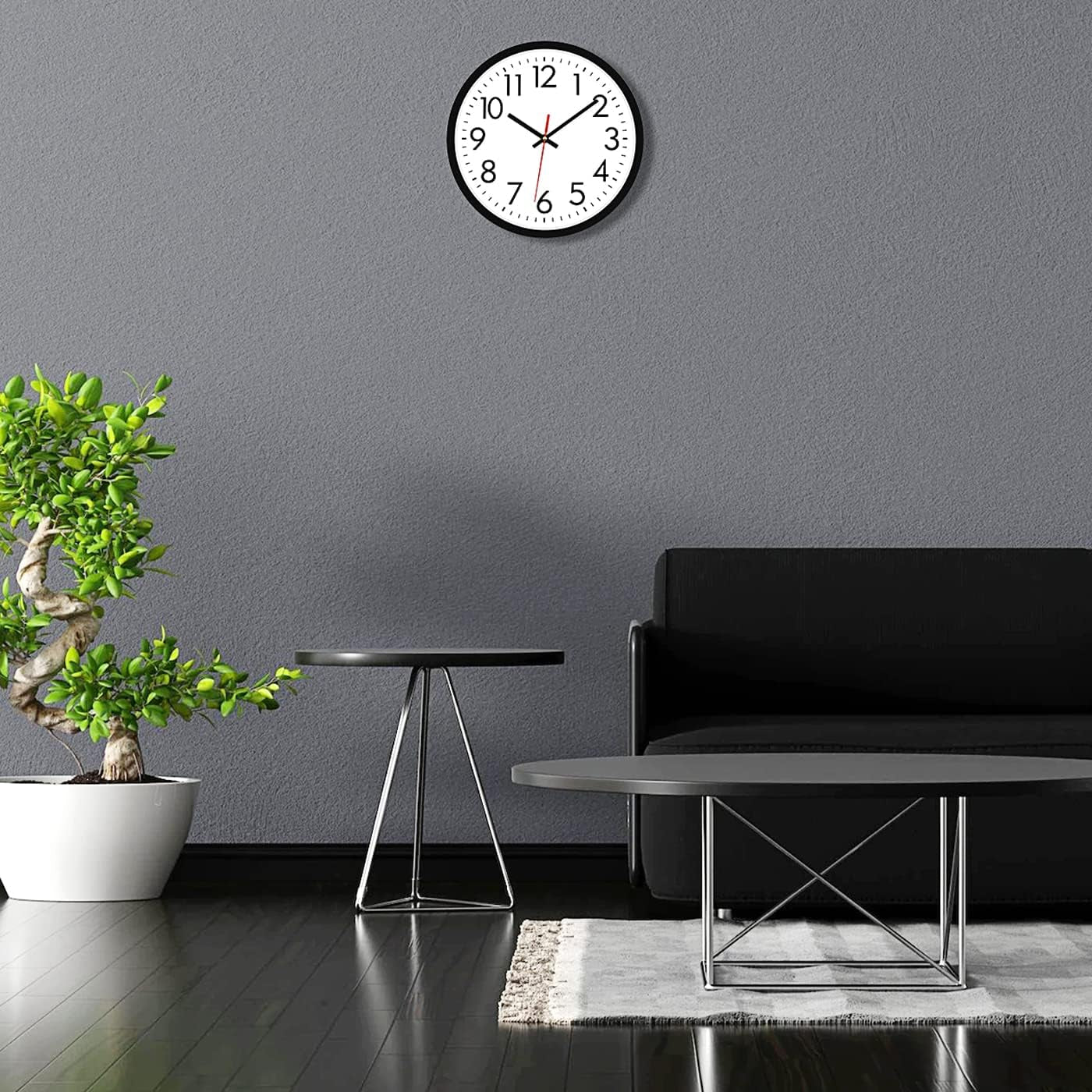 Lumuasky Wall Clock, Silent Non-Ticking 12 Inch Quartz Battery Operated round Analog Wall Clock for Classroom,School, Office, Living Room, Bedroom,Kitchen