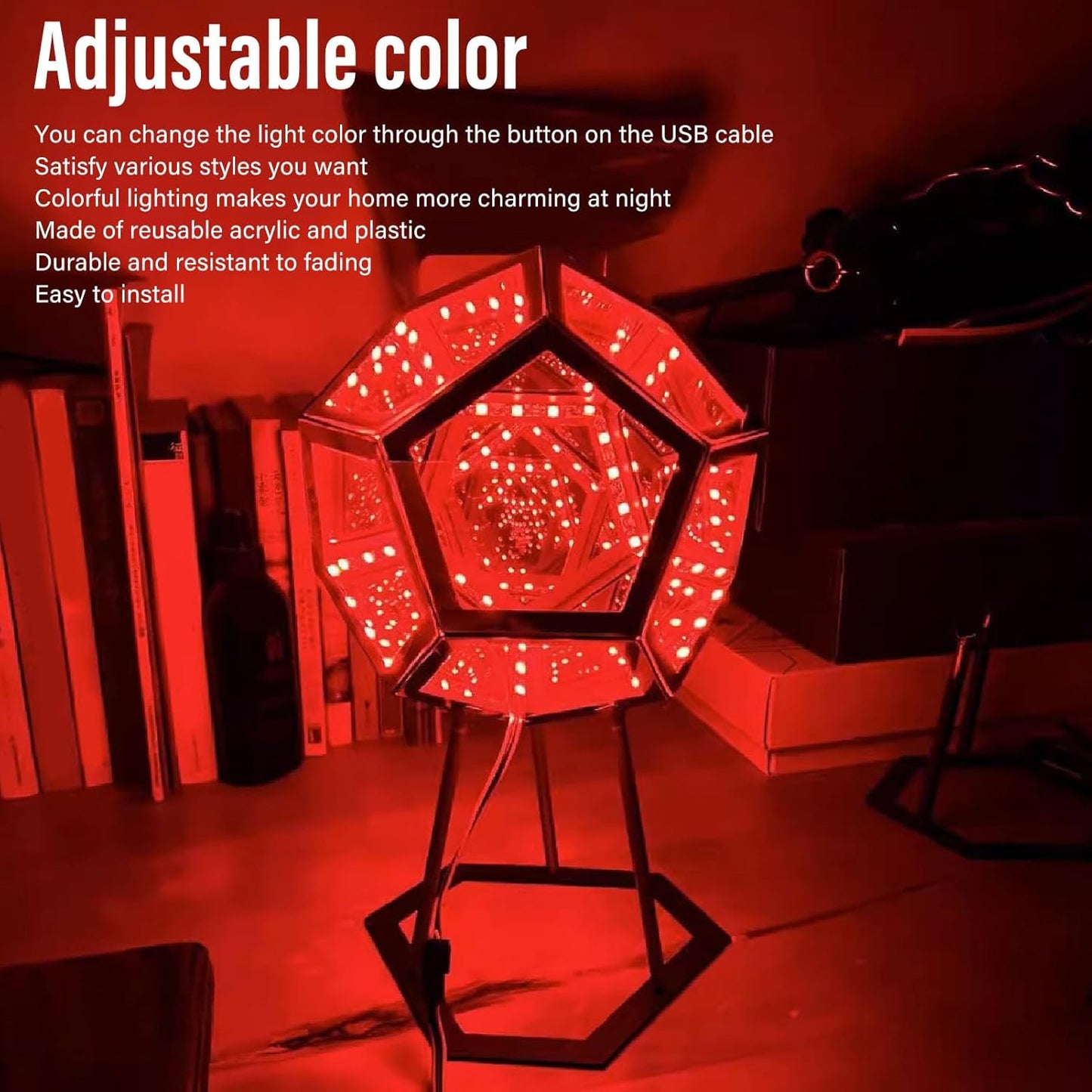 Acogedor Dodecahedron Light, USB 3D Cube Light, LED Desk Table Lamp Light Gaming Light, Ambient Night for Home Decoration