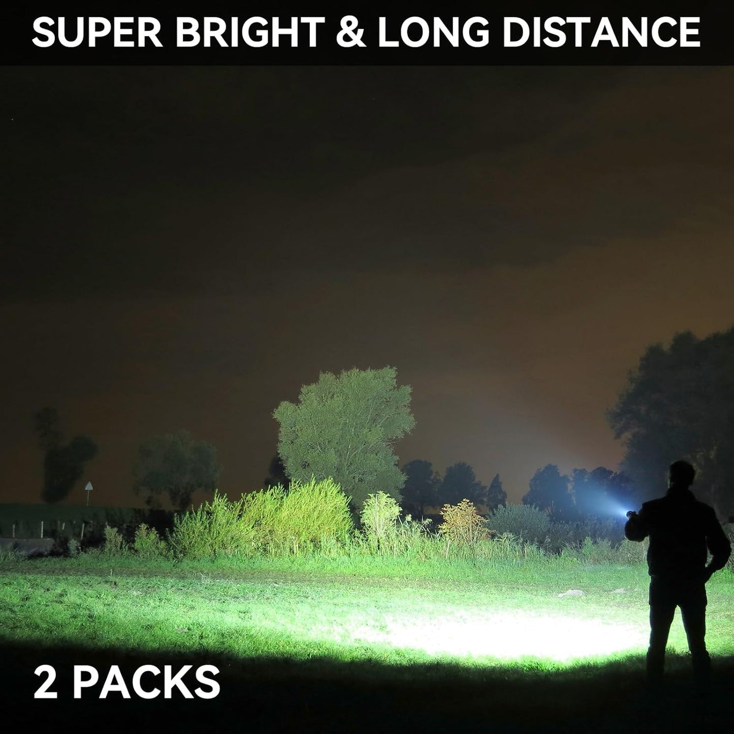 Rechargeable Flashlights 990,000 High Lumen, 2 Pack Super Bright LED Flashlight with 5 Modes, High Powered Flash Light for Home, Camping, Outdoor
