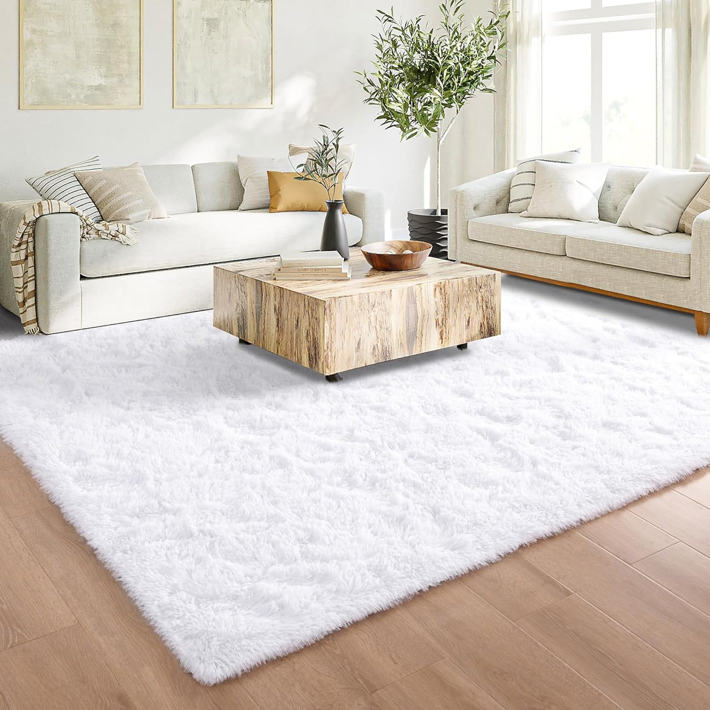 ISEAU Black Rug Super Soft Shaggy 4X6 Feet Rugs for Bedroom, Fluffy Area Rug for Living Room Floor Rug, Fuzzy and Comfy Carpet Nursery Shag Rug for Kids Boys Room Decor