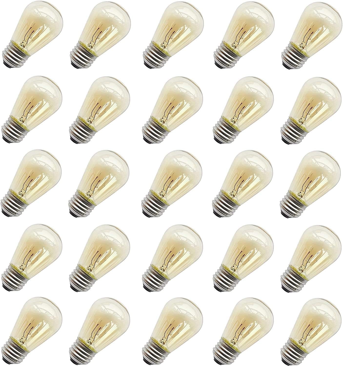 Rolay 11W Outdoor String Light Bulbs, S14 Incandescent Replacement Bulbs for Outdoor Patio String Lights with E26 Base, Pack of 25