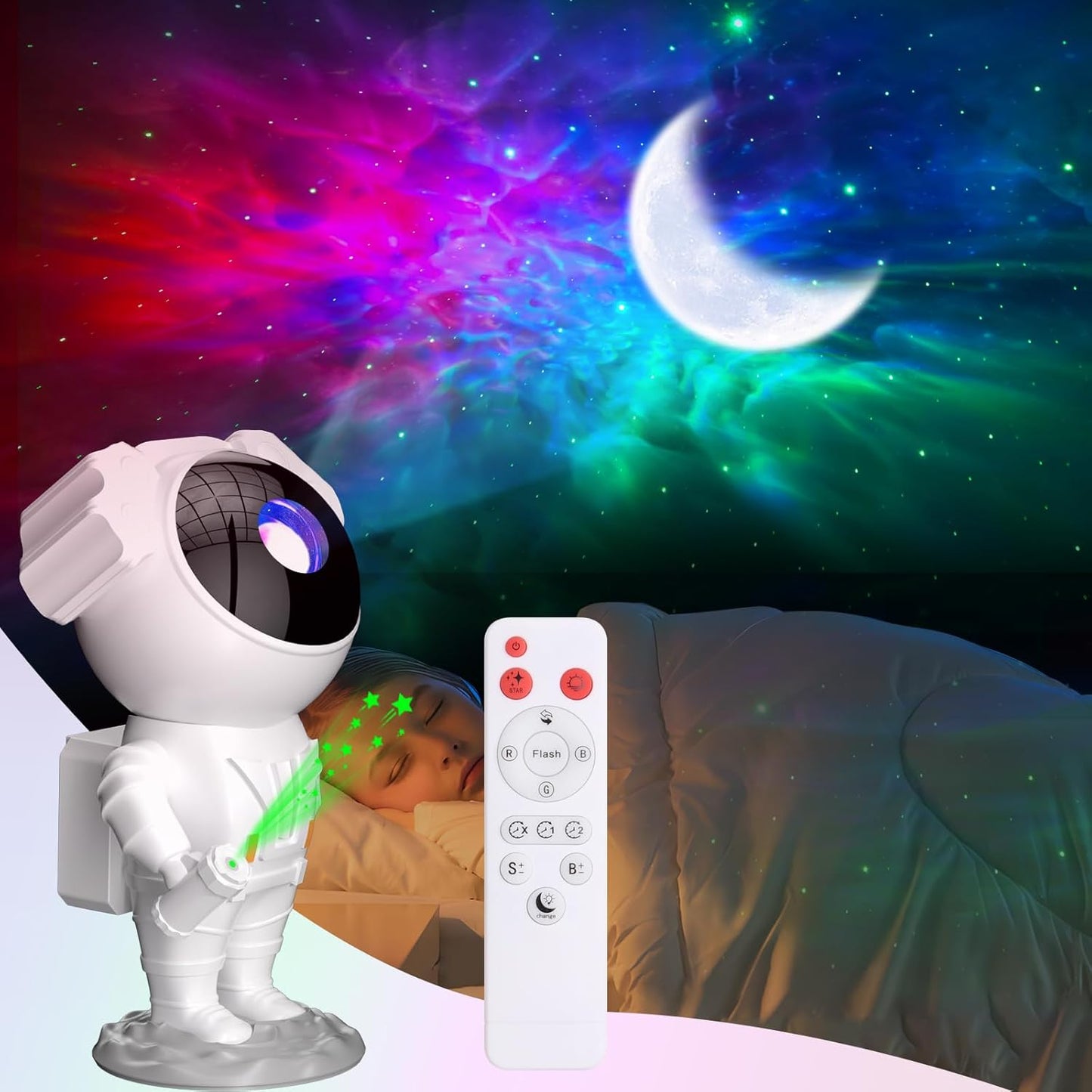 Astronaut Galaxy Projector for Bedroom, Star Projector Galaxy Light, Galaxy Light Projector, Night Light for Kids with Timer and Remote Control for Ceiling,Party,Game Room,Xmas New Year Gifts Ideas