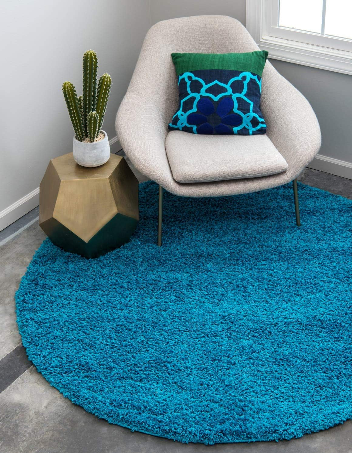 Unique Loom Solid Shag Collection Area Rug (8' X 11' Rectangle Cloud Gray)