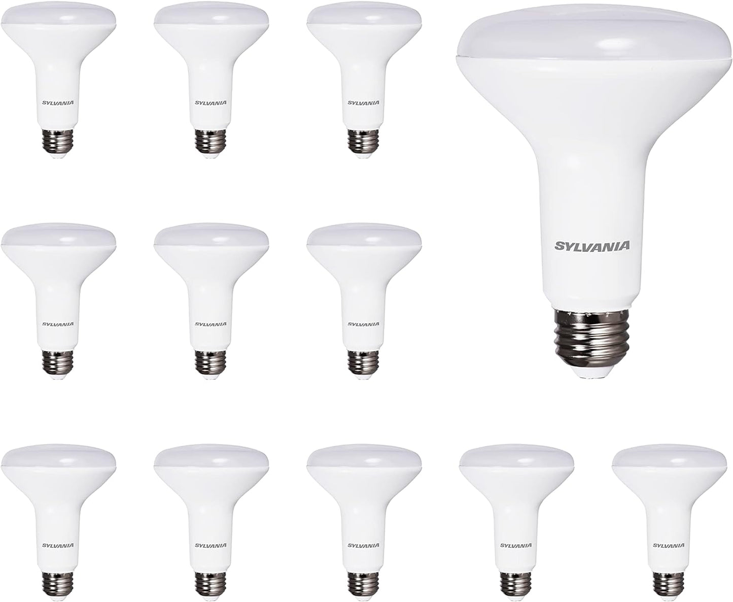 Sylvania LED Flood BR30 Light Bulb, 65W = 9W, 10 Year, 650 Lumens, Dimmable, 2700K, Soft White - 12 Pack (41262)