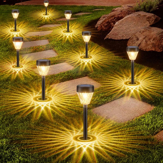 Solar Pathway Lights Waterproof: 8Pack Solar Lights Outdoor Garden Lights Auto On/Off - Solar Lights for outside Landscape Lighting Decorative for Yard
