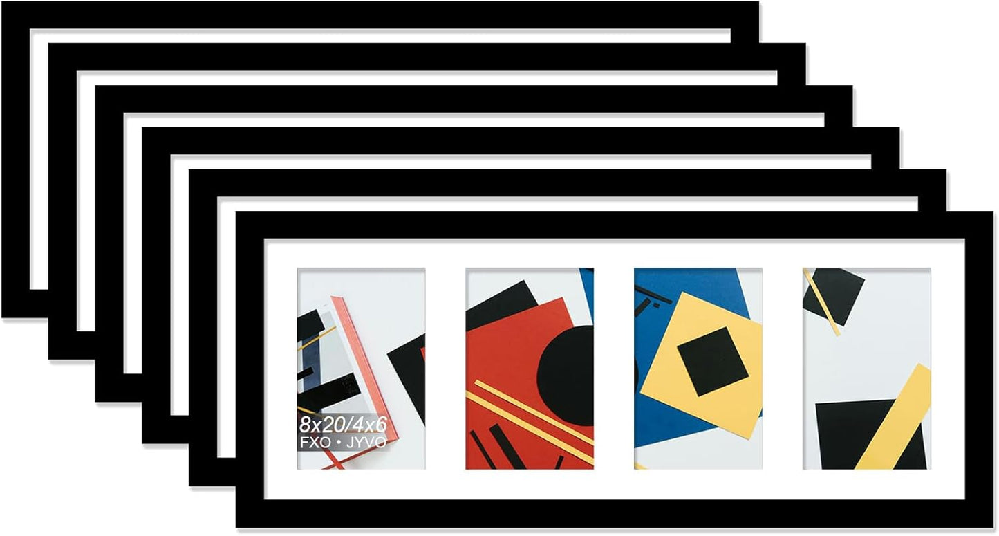 4X6 Picture Frame Collage, Display 6 4X6 Picture Collage or 13X13 Photo Only without Mat, Light Weight and High Transparent Frame for Wall - 1 Pack/Black/6-Openings