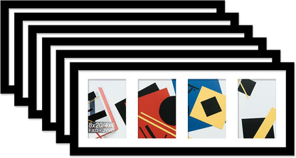 4X6 Picture Frame Collage, Display 6 4X6 Picture Collage or 13X13 Photo Only without Mat, Light Weight and High Transparent Frame for Wall - 1 Pack/Black/6-Openings