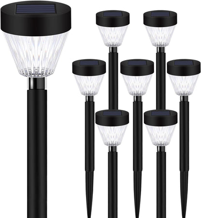 Solar Pathway Lights Waterproof: 8Pack Solar Lights Outdoor Garden Lights Auto On/Off - Solar Lights for outside Landscape Lighting Decorative for Yard