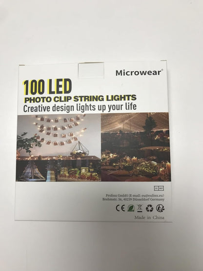 33Ft Photo Clip String Lights,Usb or Battery Powered,8 Modes 100 LED 10M Hanging String Fairy Lights with Remote,Decoration for Bedroom Christmas Wedding Décor