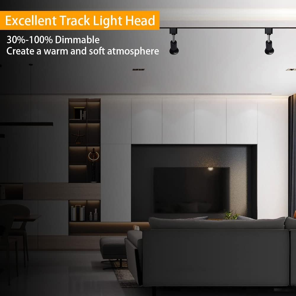 EAGLOD 10W H Track Lighting Heads with GU10 Bulb, Track Light Heads,Dimmable Halo Type Adapter,110V Track Light Replacement Fixtures,3000K Warm White Ceiling Spotlight for Accent,Home 12Pack (Black)