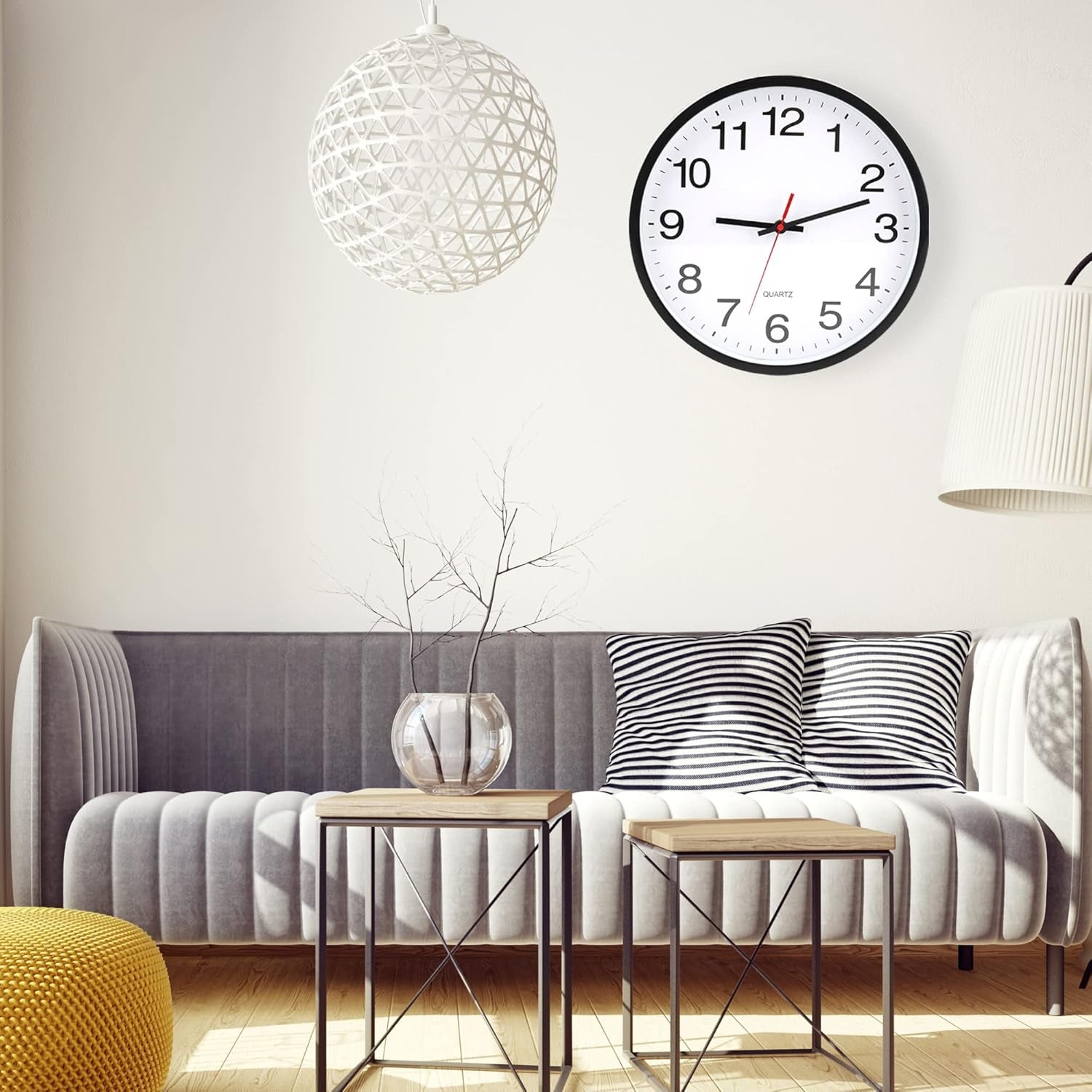 Wall Clock, Modern 10Inch Non Ticking Small Analog Clock,Small Clocks Battery Operated, Silent Modern Clock,For Living Room Decor Office, Home,Black,1Pack