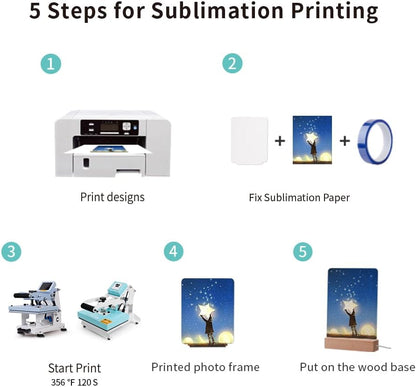 PYD Life 4 Pack Sublimation LED Acrylic Photo Frames Night Lights Blanks 6" X 8" with Warm Color Light,With Wood Stand for Heat Press Machine Printing