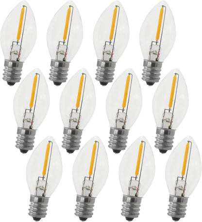 Night Light Bulb – C7 E12 LED Bulbs – Candelabra, 0.6 Watt Equivalent 7W Incandescent Bulb, Warm White 2700K, Window Candles & Chandeliers Replacement Bulb, 6 Pack