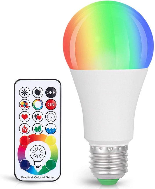 SUNNEST LED Color Changing Light Bulb, 900LM Dimmable E26 10W RGBW, Mood Light Bulb with Timing Remote, 120 Colors Screw Base Lights for Home Decor, Bedroom, Stage, Party
