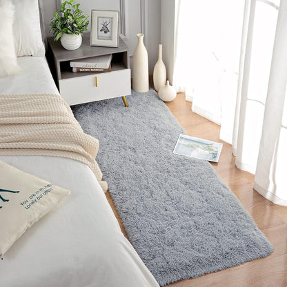 Chicrug Soft Runner Rugs for Bedroom Living Room Plush Fluffy Rug 2X6 Feet, Shag Furry Area Rug Carpet Non Shedding for Nursery Children Kids Girls Room Home Decorative, Grey