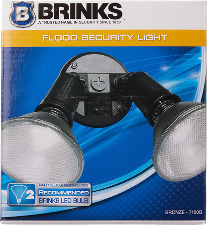 Brinks 7100B Two Head Flood Security Light, Bronze