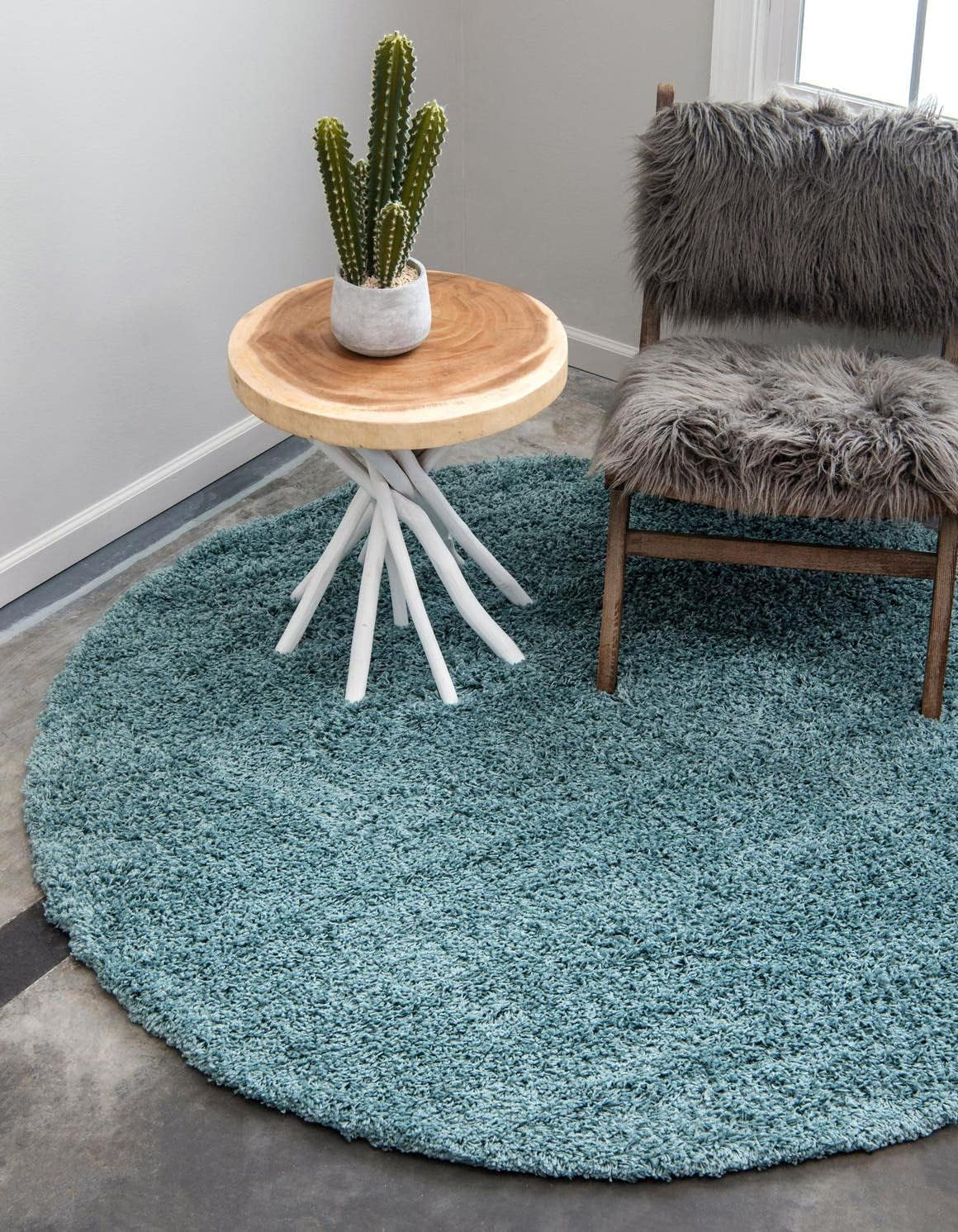 Unique Loom Solid Shag Collection Area Rug (8' X 11' Rectangle Cloud Gray)
