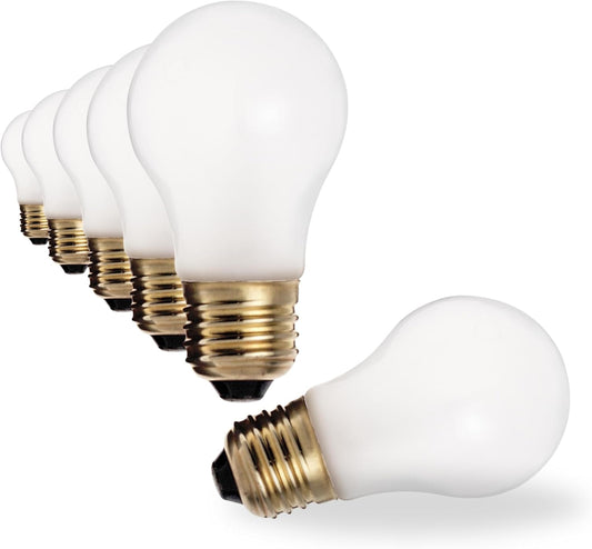 Satco S4881 40 Watt A15 (Appliance) Incandescent; Frost; 2500 Average Rated Hours; 265 Lumens; Medium Base; 130 Volt; Shatter Proof (6 Appliance Size Incandescent Frosted Bulb)