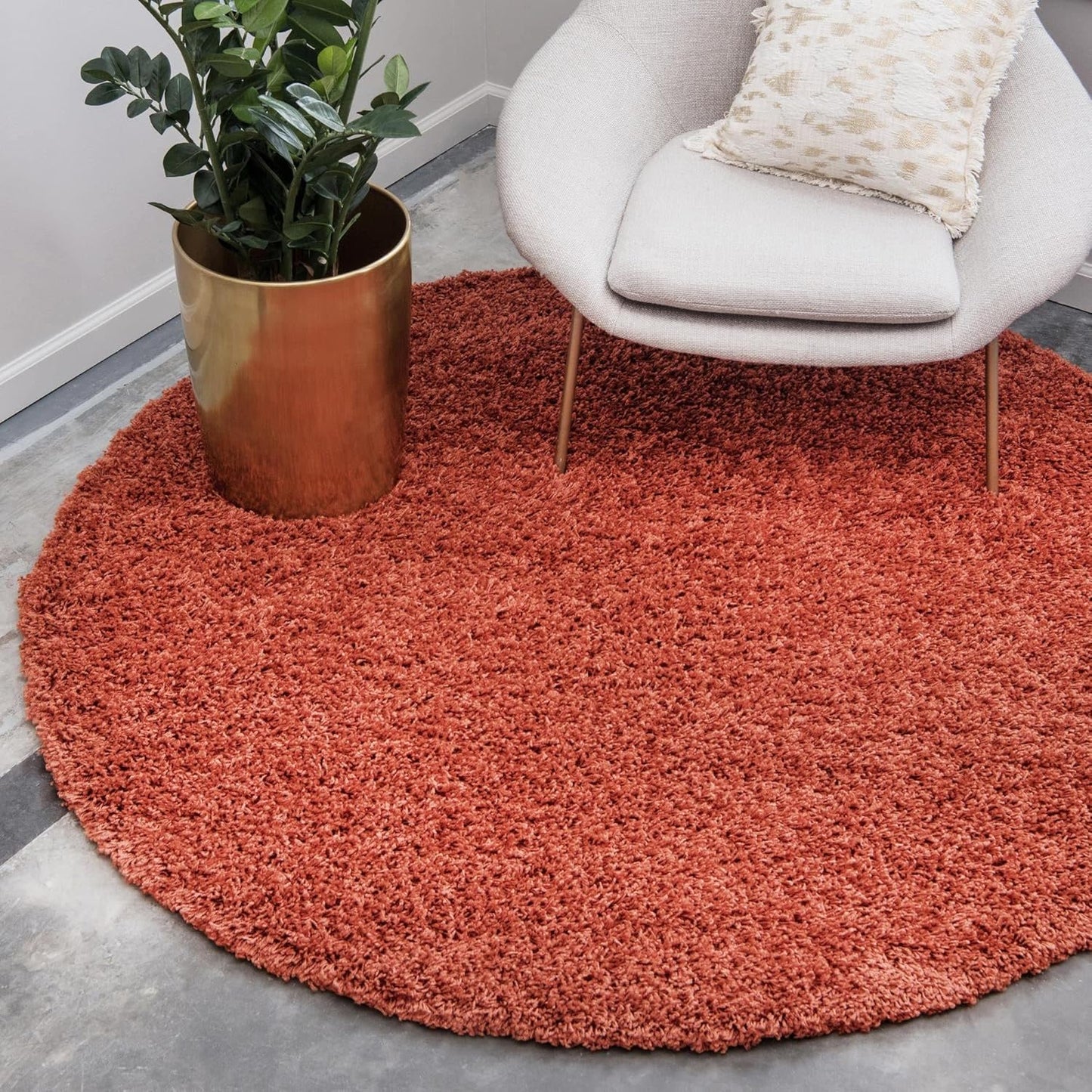 Unique Loom Solid Shag Collection Area Rug (8' X 11' Rectangle Cloud Gray)