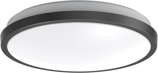 DYMOND LED Ceiling Light Flush Mount 10 Inches Matte Black Ceiling Light Fixture Dimmable Flush Mount Light Fixture, Ceiling Lights for Bathroom, Kitchen, Laundry Room 4000K Natural Daylight White