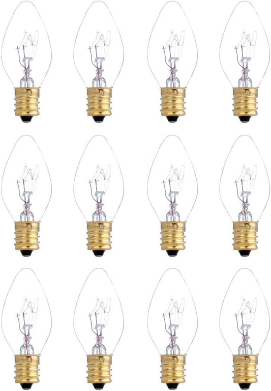 Portplugs 12 Pack 25 Watt Bulbs for Scentsy Plug-In Nightlight Wax Warmers, Home Fragrance Wax Diffusers & Salt Lamps, 120 Volt Bulk Bulb Replacements