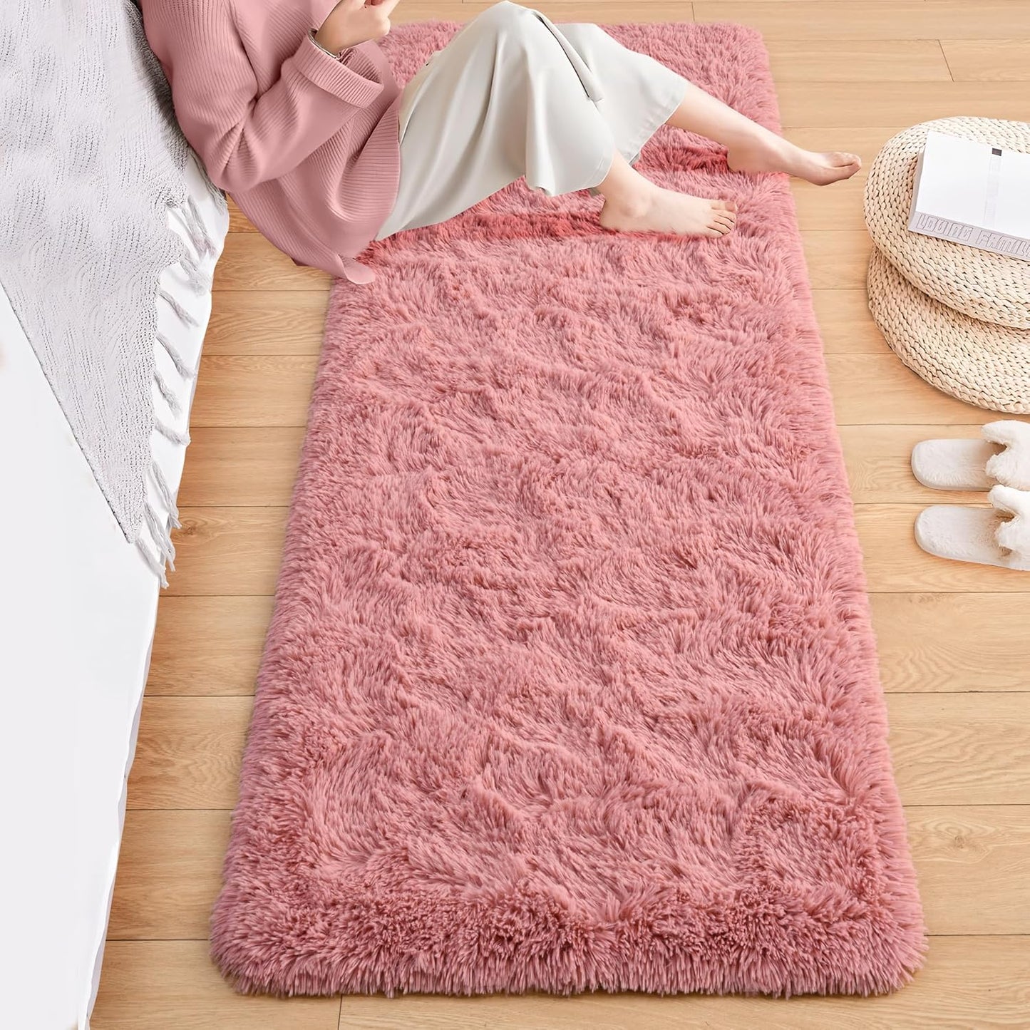 ISEAU Black Rug Super Soft Shaggy 4X6 Feet Rugs for Bedroom, Fluffy Area Rug for Living Room Floor Rug, Fuzzy and Comfy Carpet Nursery Shag Rug for Kids Boys Room Decor