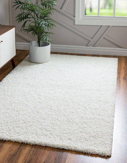 Unique Loom Solid Shag Collection Area Rug (8' X 11' Rectangle Cloud Gray)