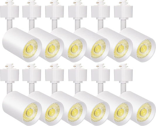 Vanoopee 12-Pack 10W Dimmable LED Track Lighting Heads H Type Track Light Replacement Fixtures Bright 3000K Warm White Ceiling Spotlight for Accent Task Art, Flicker Free CRI90+ 24° 800Lm White