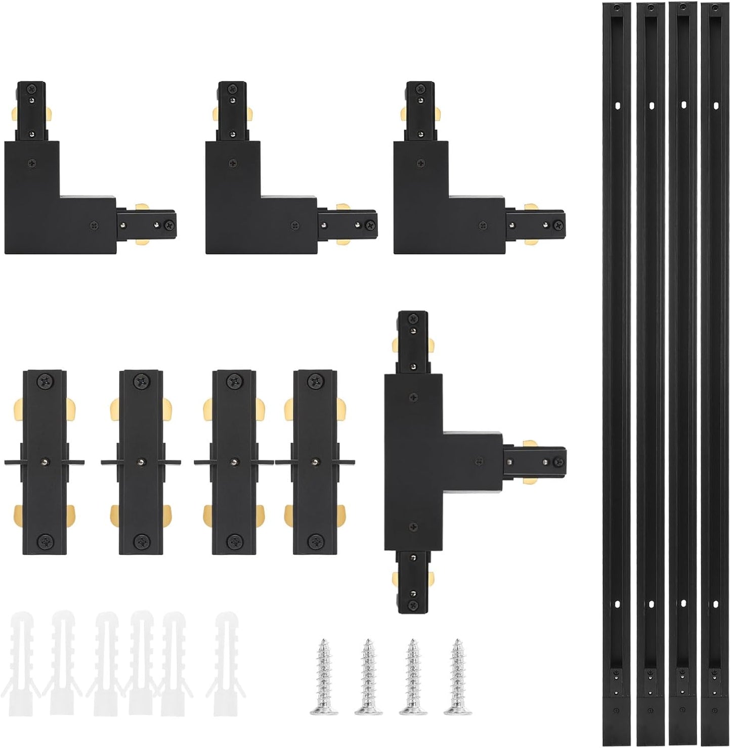 H Track Lighting Rails Kit H Type Track Rails Compatible with Single Circuit 120V H Style Track System for H LED Track Lighting Heads(Black, 13.2Ft)