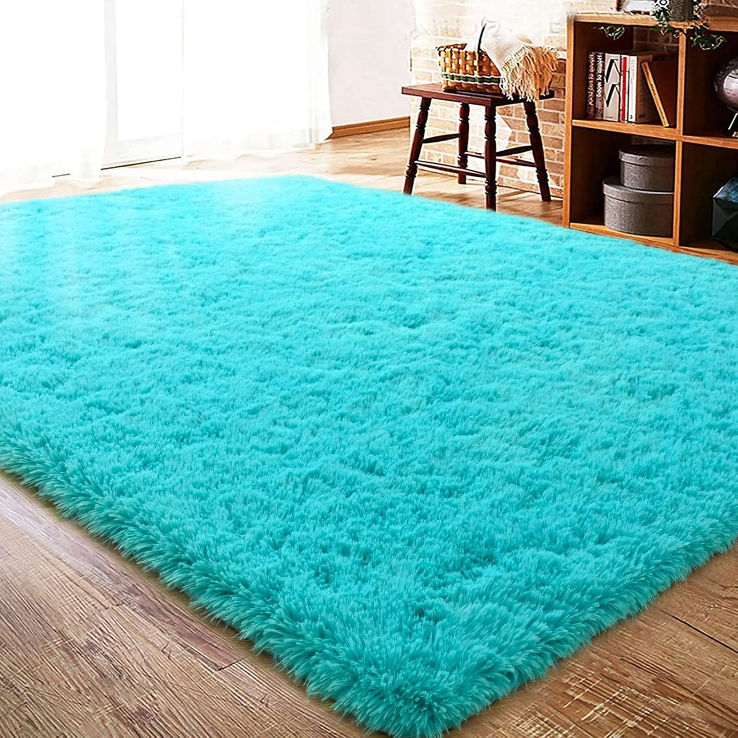 ISEAU Black Rug Super Soft Shaggy 4X6 Feet Rugs for Bedroom, Fluffy Area Rug for Living Room Floor Rug, Fuzzy and Comfy Carpet Nursery Shag Rug for Kids Boys Room Decor