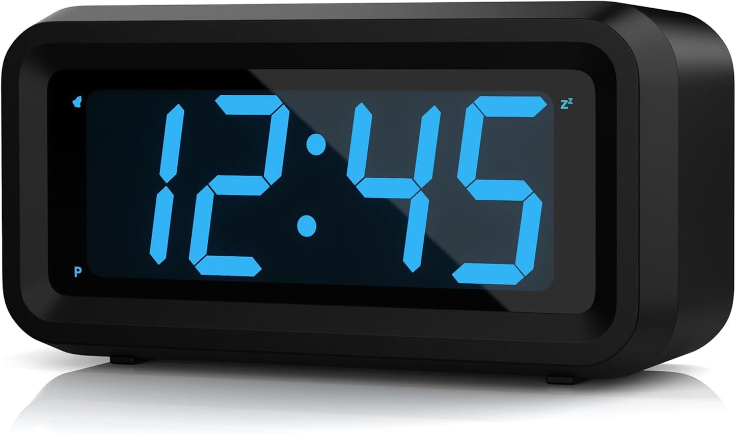 Alarm Clock, LED Digital Clock, Small Wall Clock, Battery Operated, Adjustable 3-Level Led Brightness, Dim Night Mode, 12/24Hr, Cordless, Constantly 1.2'' Digits Display for Bedroom/Travel,Easy to Set