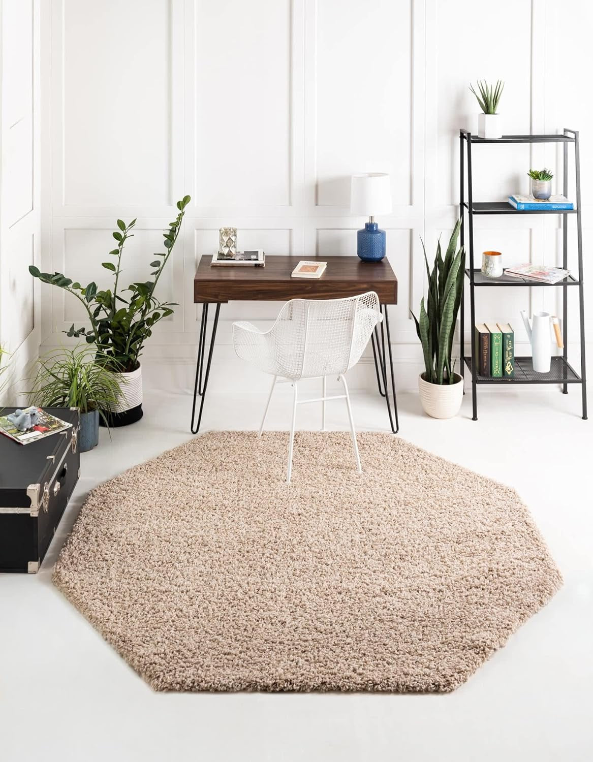 Unique Loom Solid Shag Collection Area Rug (8' X 11' Rectangle Cloud Gray)