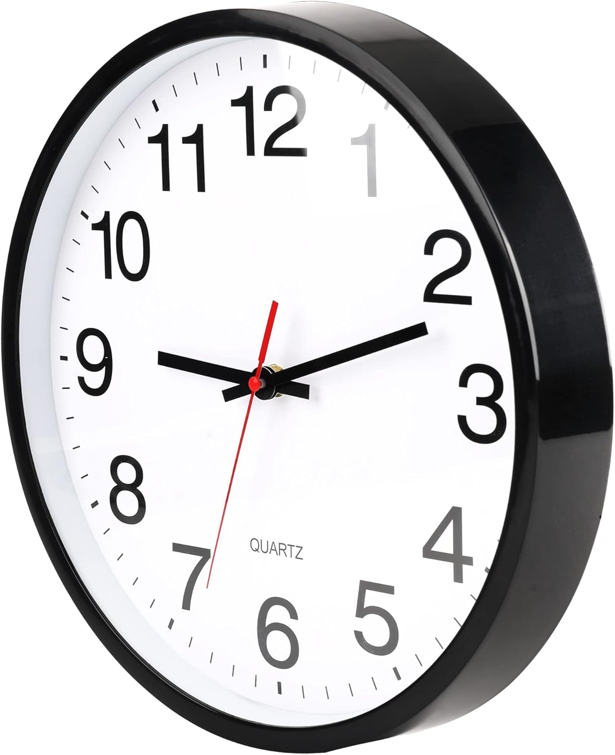 Wall Clock, Modern 10Inch Non Ticking Small Analog Clock,Small Clocks Battery Operated, Silent Modern Clock,For Living Room Decor Office, Home,Black,1Pack