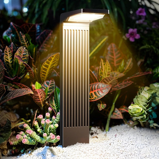 Solar Path Lights Outdoor 4Pack, Bright 60LED Solar Pathway Lights outside Waterproof, Warm & Cool Walkway Lights Solar Powered, Landscape Lights for Driveway Lawn Patio Garden Yard