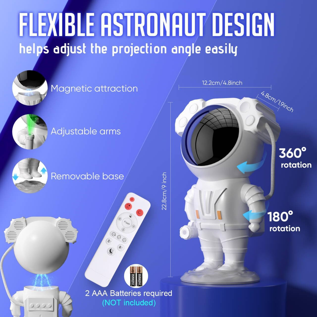 Astronaut Galaxy Projector for Bedroom, Star Projector Galaxy Light, Galaxy Light Projector, Night Light for Kids with Timer and Remote Control for Ceiling,Party,Game Room,Xmas New Year Gifts Ideas