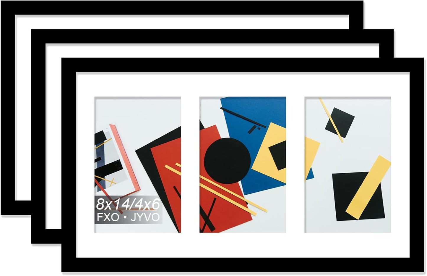 4X6 Picture Frame Collage, Display 6 4X6 Picture Collage or 13X13 Photo Only without Mat, Light Weight and High Transparent Frame for Wall - 1 Pack/Black/6-Openings