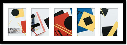 4X6 Picture Frame Collage, Display 6 4X6 Picture Collage or 13X13 Photo Only without Mat, Light Weight and High Transparent Frame for Wall - 1 Pack/Black/6-Openings