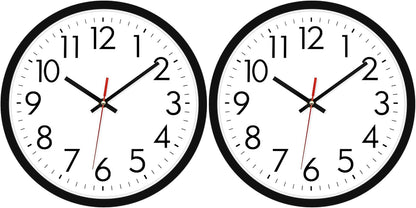 Lumuasky Wall Clock, Silent Non-Ticking 12 Inch Quartz Battery Operated round Analog Wall Clock for Classroom,School, Office, Living Room, Bedroom,Kitchen