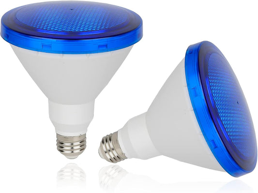 LED Par38 Blue Light Bulb 2 Pack - 15W (100 Watt Equivalent) - E26 Base Blue LED Lights, Party Decoration, Porch, Home Lighting, Holiday Lighting, Blue Flood Light Bulb, Colored Light Bulb (Blue)