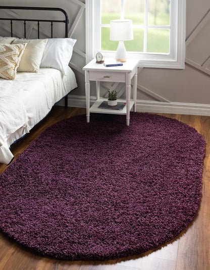 Unique Loom Solid Shag Collection Area Rug (8' X 11' Rectangle Cloud Gray)