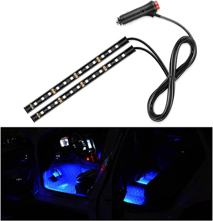 Car LED Strip Light, 24 LED Auto Interior under Dash Atmosphere Lights with USB Port, Vehicle Decor Lamp Ambient Night Light Strip Lighting Kit, Universal Car Accessories (White)