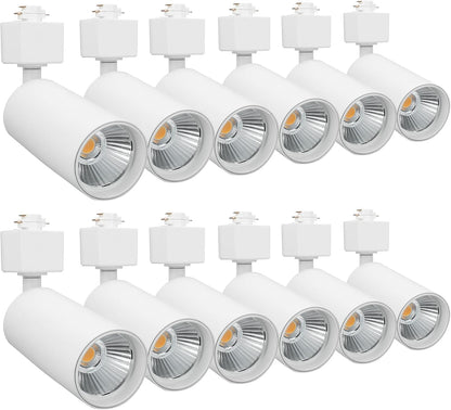 LED Track Lighting Heads 2 Pack 800Lm H Type 7W Dimmable Track Lights Replacement Fixtures Bright 3000K Warm White Ceiling Spotlight for Accent Art Task, Flicker Free CRI90+ 24° Black Track Lighting