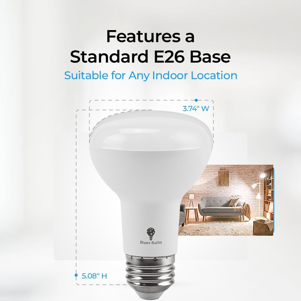 Bluex Bulbs 4 Pack 16W BR30 HO High Power LED Indoor Flood Light Bulbs - 3000K Warm White Dimmable 1600 Lumens E26 120W Equivalent Base Recessed Can Lights - R30 Home Kitchen Spot Ceiling Lights