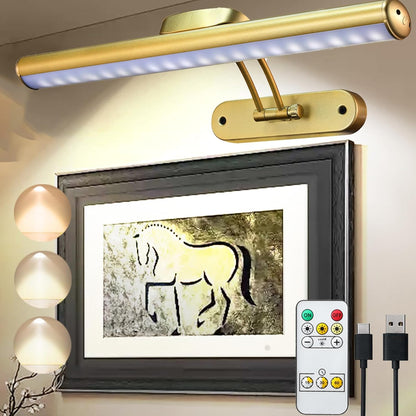 MIOBLUE Wireless Picture Lights with Remote, Full Metal Rechargeable Painting Light Display LED Battery Lamp with 3 Lighting Modes, Dimmable Dartboard Light with Timer for Frame Portrait Art,13Inch