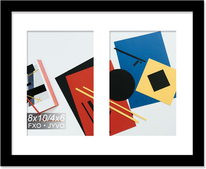 4X6 Picture Frame Collage, Display 6 4X6 Picture Collage or 13X13 Photo Only without Mat, Light Weight and High Transparent Frame for Wall - 1 Pack/Black/6-Openings