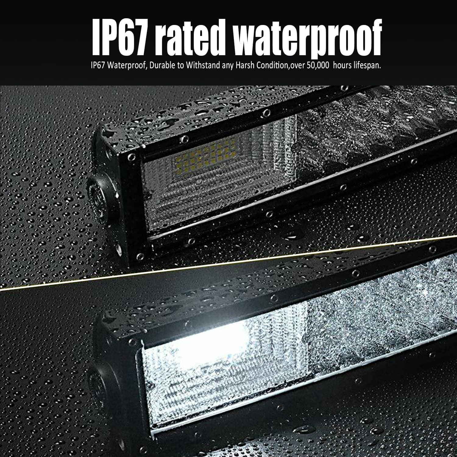 LED Straight Light Bar,32Inch459W +4Pcs 72W Led Pods Tri Row Lens Flood Spot Combo Beam Led Driving Lights Super Bright off Road Lights with Wiring Harness for Trucks UTV ATV Boat