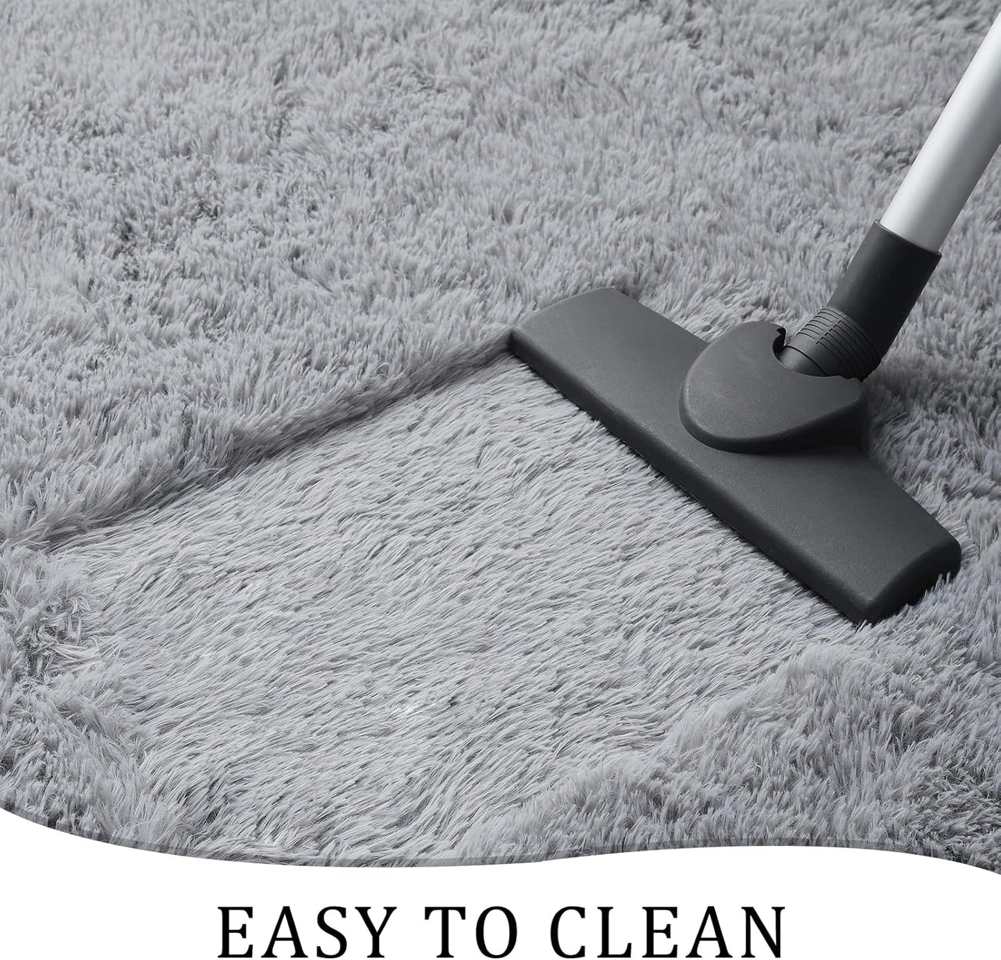 Chicrug Soft Runner Rugs for Bedroom Living Room Plush Fluffy Rug 2X6 Feet, Shag Furry Area Rug Carpet Non Shedding for Nursery Children Kids Girls Room Home Decorative, Grey