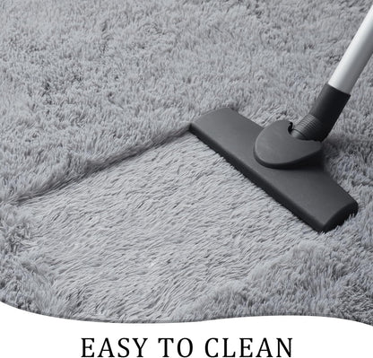 Chicrug Soft Runner Rugs for Bedroom Living Room Plush Fluffy Rug 2X6 Feet, Shag Furry Area Rug Carpet Non Shedding for Nursery Children Kids Girls Room Home Decorative, Grey